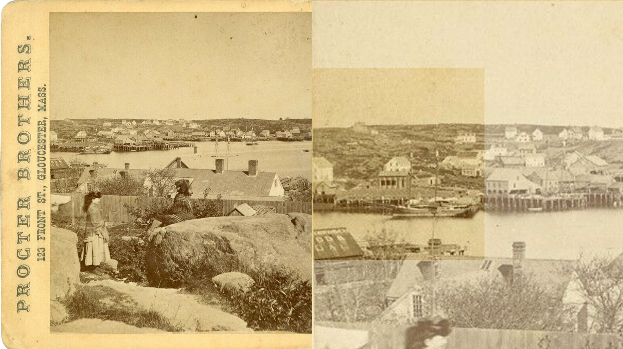 Procter Brothers stereoview - view from Friend Street