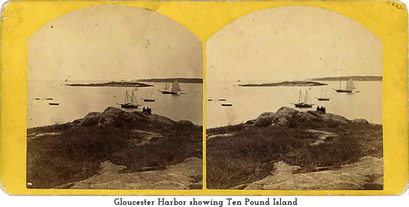 Gloucester Harbor showing Ten Pound Island