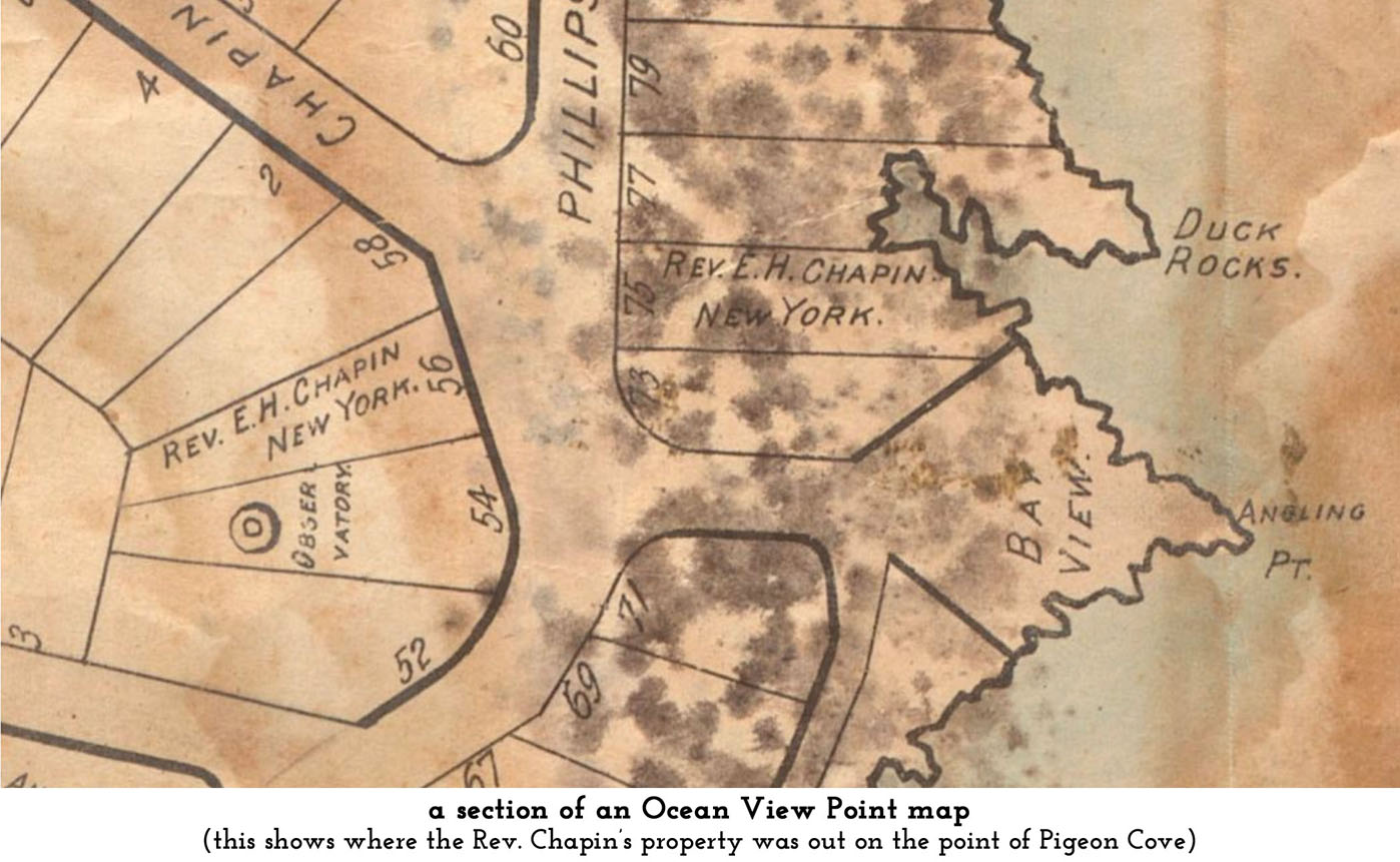 Rev. E. H. Chapin’s Cottage map