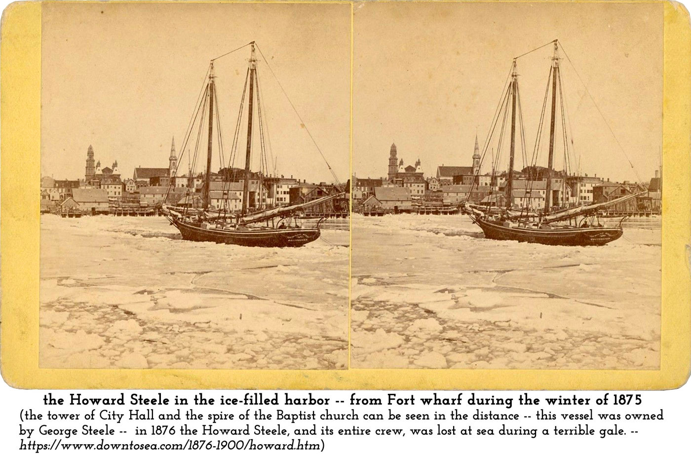 1875 - the Howard Steele moving through the Frozen Harbor