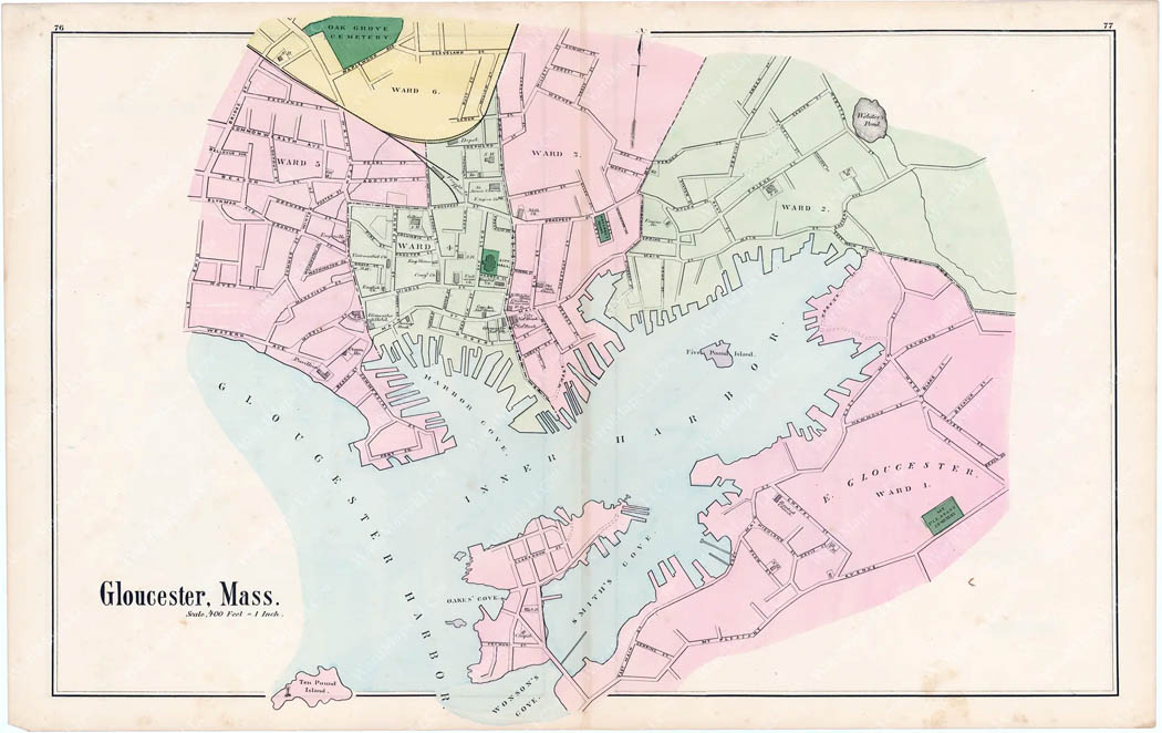 map showing the full Inner Harbor area